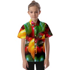 Colorful Capsicum Kids  Short Sleeve Shirt by Sparkle