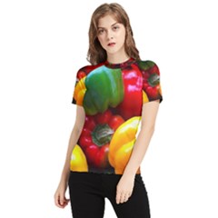 Colorful Capsicum Women s Short Sleeve Rash Guard by Sparkle