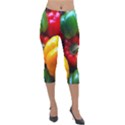 Colorful Capsicum Lightweight Velour Capri Leggings  View1