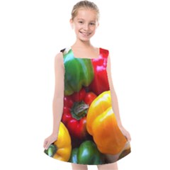 Colorful Capsicum Kids  Cross Back Dress by Sparkle