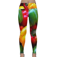 Colorful Capsicum Lightweight Velour Classic Yoga Leggings by Sparkle