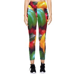 Colorful Capsicum Pocket Leggings  by Sparkle