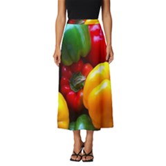 Colorful Capsicum Classic Midi Chiffon Skirt by Sparkle