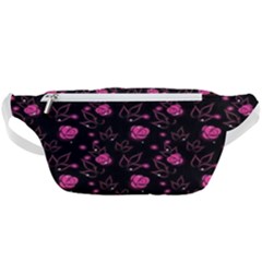 Pink Glowing Flowers Waist Bag  by Sparkle