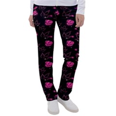 Pink Glowing Flowers Women s Casual Pants by Sparkle