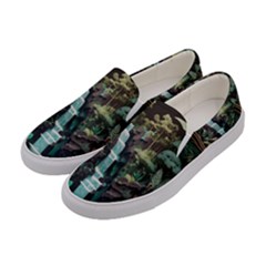 Jungle Tropical Trees Waterfall Plants Papercraft Women s Canvas Slip Ons by Ravend