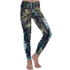 Jungle Tropical Trees Waterfall Plants Papercraft Kids  Lightweight Velour Classic Yoga Leggings by Ravend