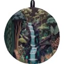 Jungle Tropical Trees Waterfall Plants Papercraft Round Trivet View1