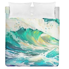 Waves Ocean Sea Tsunami Nautical Painting Duvet Cover Double Side (queen Size) by Ravend