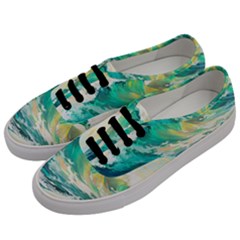 Waves Ocean Sea Tsunami Nautical Painting Men s Classic Low Top Sneakers by Ravend