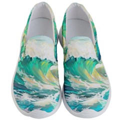 Waves Ocean Sea Tsunami Nautical Painting Men s Lightweight Slip Ons by Ravend