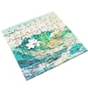 Waves Ocean Sea Tsunami Nautical Painting Wooden Puzzle Square View3