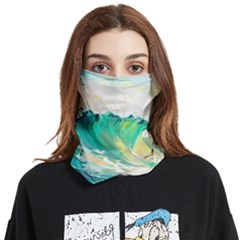 Waves Ocean Sea Tsunami Nautical Painting Face Covering Bandana (two Sides) by Ravend