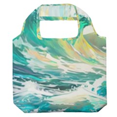 Waves Ocean Sea Tsunami Nautical Painting Premium Foldable Grocery Recycle Bag