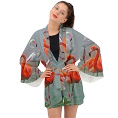 Birds Long Sleeve Kimono by Sparkle