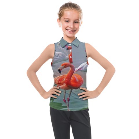 Birds Kids  Sleeveless Polo Tee by Sparkle