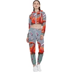 Birds Cropped Zip Up Lounge Set by Sparkle