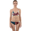 Patriotic Usa United States Flag Old Glory Wrap Around Bikini Set View1