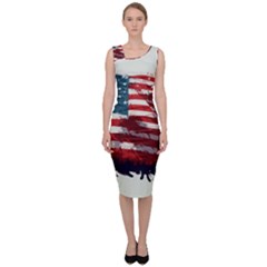 Patriotic Usa United States Flag Old Glory Sleeveless Pencil Dress by Ravend