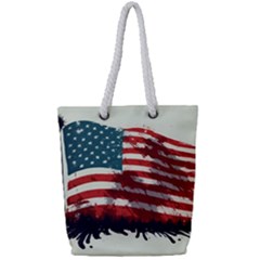 Patriotic Usa United States Flag Old Glory Full Print Rope Handle Tote (small) by Ravend