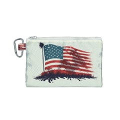 Patriotic Usa United States Flag Old Glory Canvas Cosmetic Bag (small) by Ravend