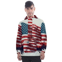 Patriotic Usa United States Flag Old Glory Men s Front Pocket Pullover Windbreaker by Ravend