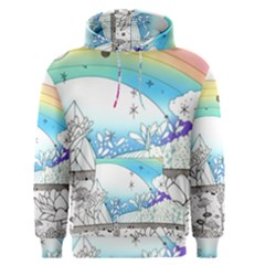 Rainbow Fun Cute Minimal Doodle Drawing Men s Core Hoodie by Ravend