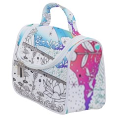 Rainbow Fun Cute Minimal Doodle Drawing Satchel Handbag by Ravend