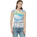 Rainbow Fun Cute Minimal Doodle Drawing Women s Raglan Cap Sleeve Tee View1