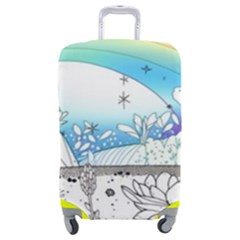 Rainbow Fun Cute Minimal Doodle Drawing Luggage Cover (medium) by Ravend