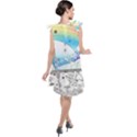 Rainbow Fun Cute Minimal Doodle Drawing Tie Up Tunic Dress View2