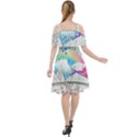 Rainbow Fun Cute Minimal Doodle Drawing Cut Out Shoulders Chiffon Dress View2