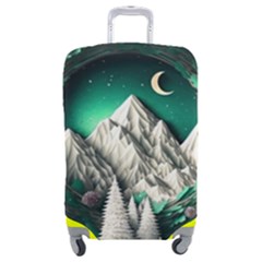 Christmas Wreath Winter Mountains Snow Stars Moon Luggage Cover (medium) by Ravend