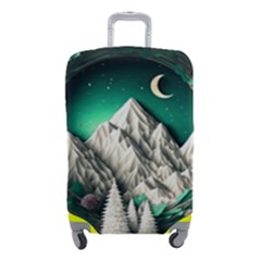 Christmas Wreath Winter Mountains Snow Stars Moon Luggage Cover (small) by Ravend