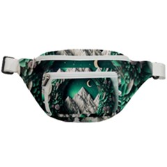 Christmas Wreath Winter Mountains Snow Stars Moon Fanny Pack by Ravend