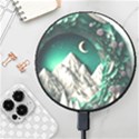 Christmas Wreath Winter Mountains Snow Stars Moon Wireless Fast Charger(Black) View1