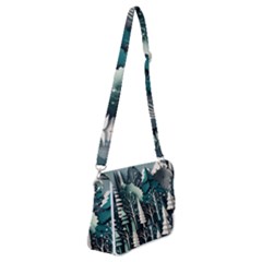 Forest Papercraft Trees Background Shoulder Bag With Back Zipper by Ravend