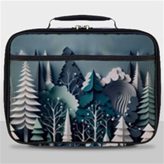 Forest Papercraft Trees Background Full Print Lunch Bag by Ravend