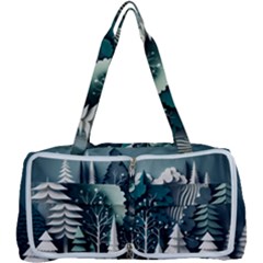 Forest Papercraft Trees Background Multi Function Bag by Ravend