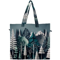 Forest Papercraft Trees Background Canvas Travel Bag by Ravend