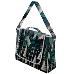 Forest Papercraft Trees Background Box Up Messenger Bag by Ravend