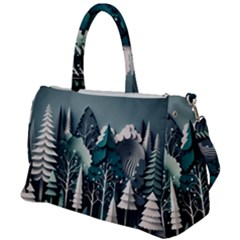 Forest Papercraft Trees Background Duffel Travel Bag by Ravend