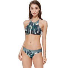 Forest Papercraft Trees Background Banded Triangle Bikini Set by Ravend