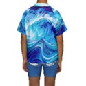 Tsunami Waves Ocean Sea Nautical Nature Water Kids  Short Sleeve Swimwear View2