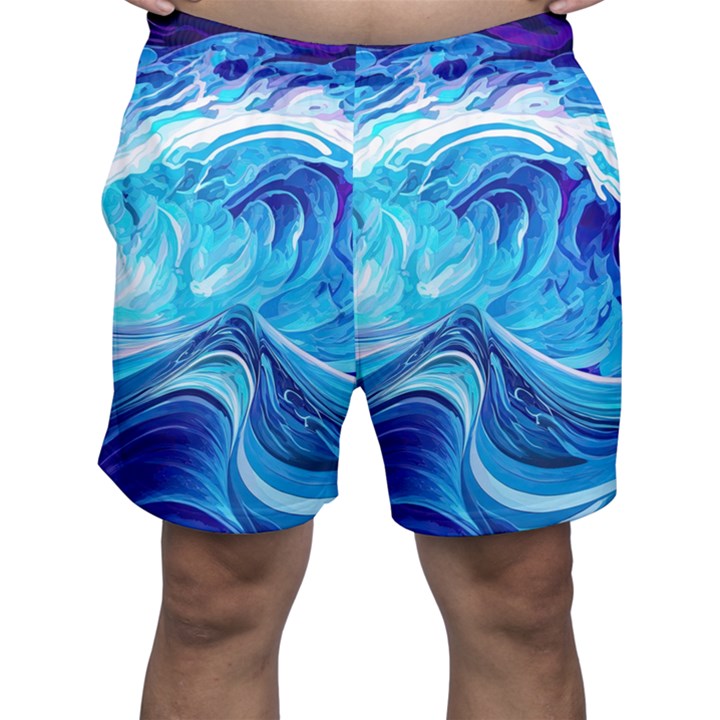 Tsunami Waves Ocean Sea Nautical Nature Water Men s Shorts