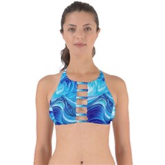 Tsunami Waves Ocean Sea Nautical Nature Water Perfectly Cut Out Bikini Top by Ravend