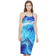 Tsunami Waves Ocean Sea Nautical Nature Water Bodycon Cross Back Summer Dress by Ravend