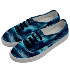 Moonlight High Tide Storm Tsunami Waves Ocean Sea Men s Classic Low Top Sneakers by Ravend