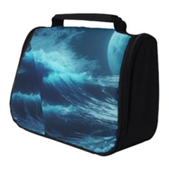 Moonlight High Tide Storm Tsunami Waves Ocean Sea Full Print Travel Pouch (small) by Ravend