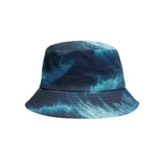 Moonlight High Tide Storm Tsunami Waves Ocean Sea Bucket Hat (kids) by Ravend